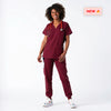 Performance Three-Pocket Scrub Top - Burgundy